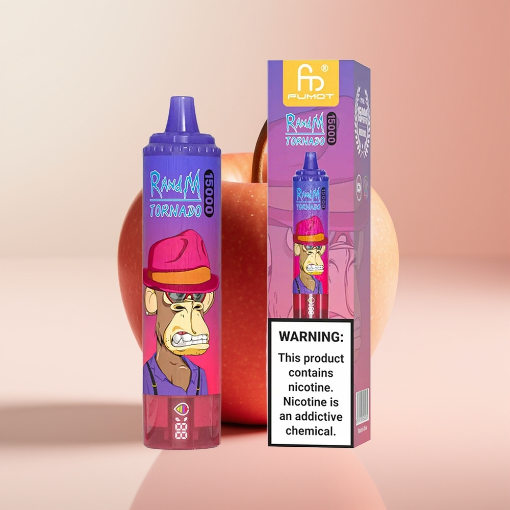 RandM Fumot Tornado 15000 Puffs Manzana Ácida Pantalla y Malla