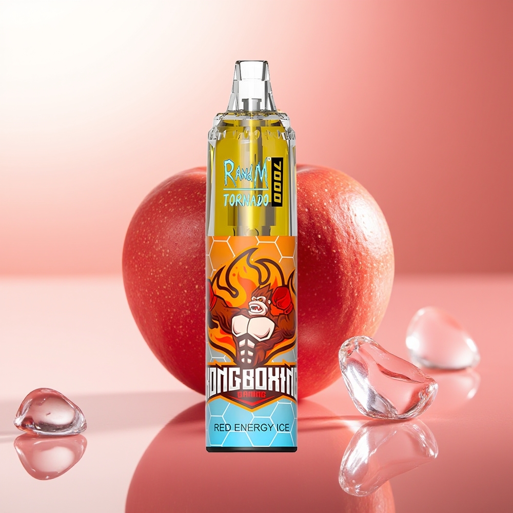 RandM Fumot Tornado 7000 Puffs Energía Roja Hielo Tipo-C Aire Ajustable