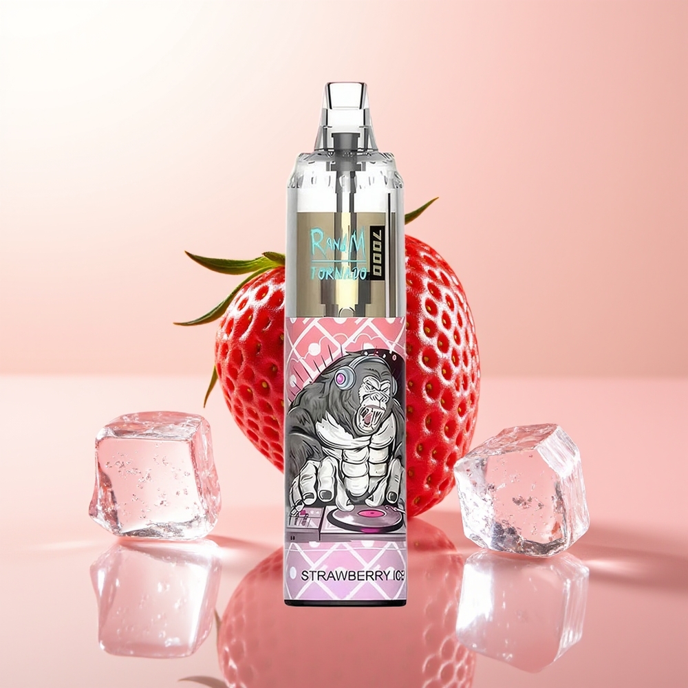 RandM Fumot Tornado 7000 Puffs Helado de Fresa Tipo-C Ajustable
