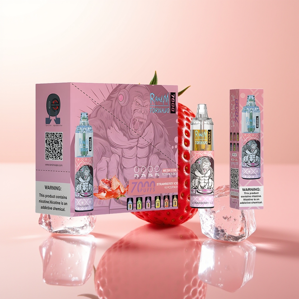 RandM Fumot Tornado 7000 Puffs Helado de Fresa Tipo-C Ajustable