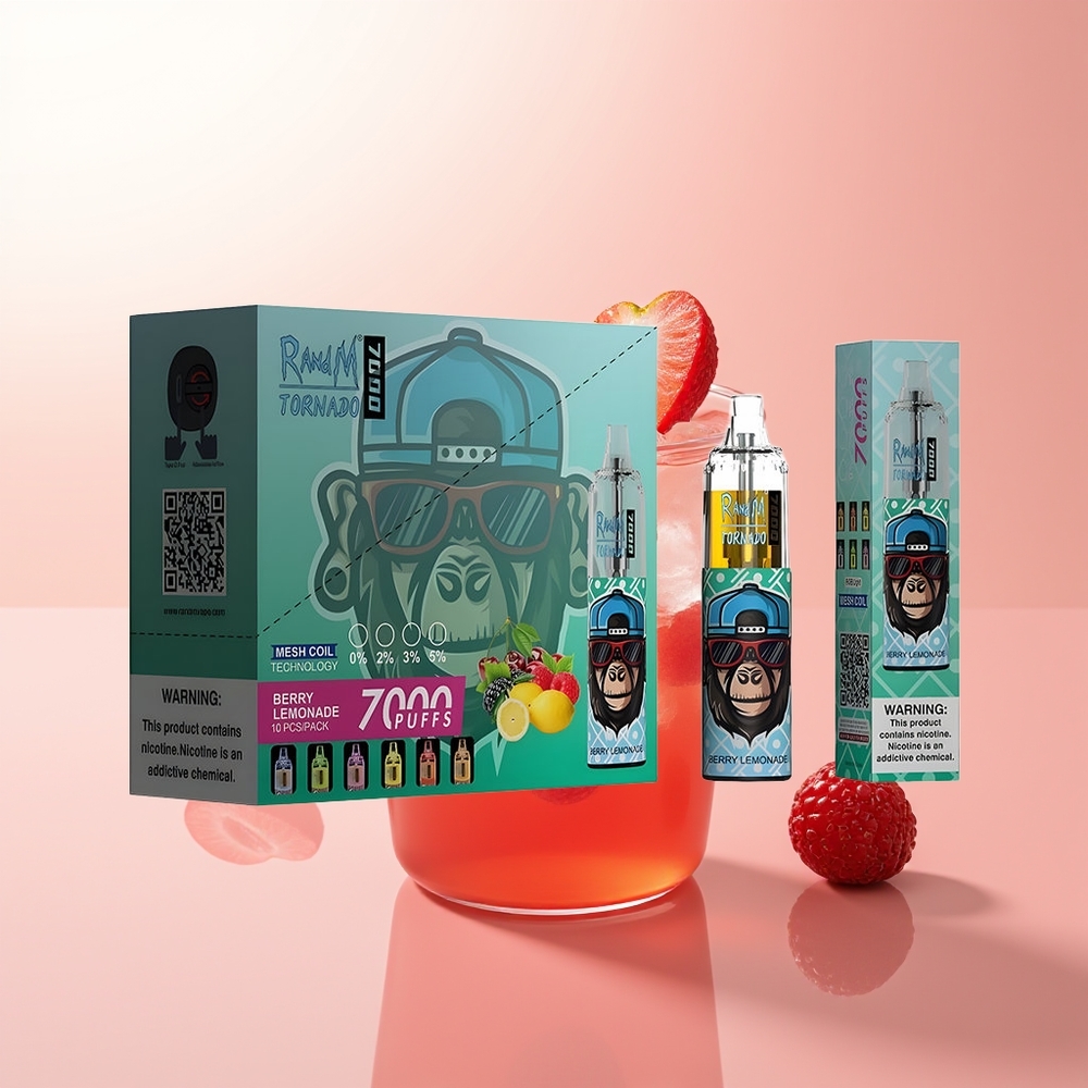 RandM Fumot Tornado 7000 Puffs Limón Baya Brillante 14ML Ajuste-Aire