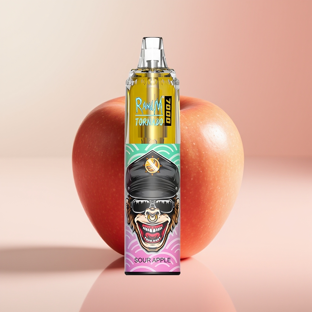RandM Fumot Tornado 7000 Puffs Manzana Ácida Tipo-C Ajuste de Aire