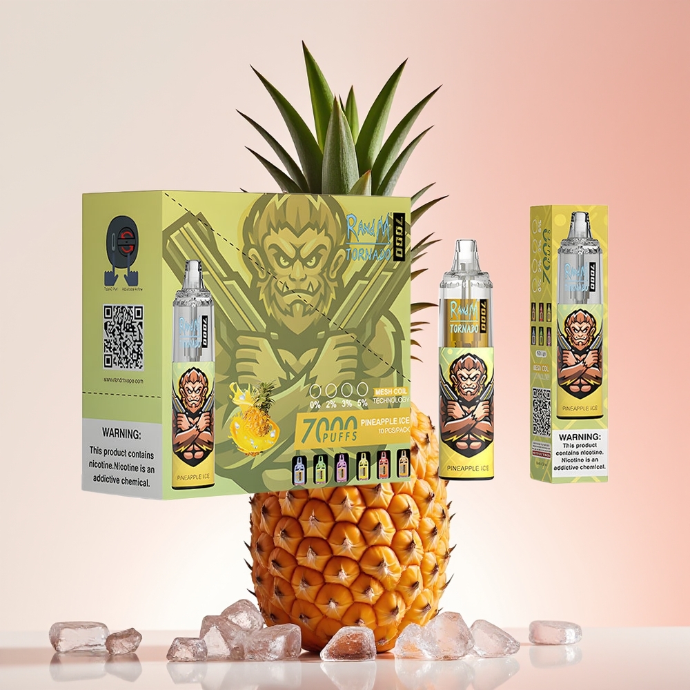 RandM Fumot Tornado 7000 Puffs Piña Hielo Tipo-C Ajustable