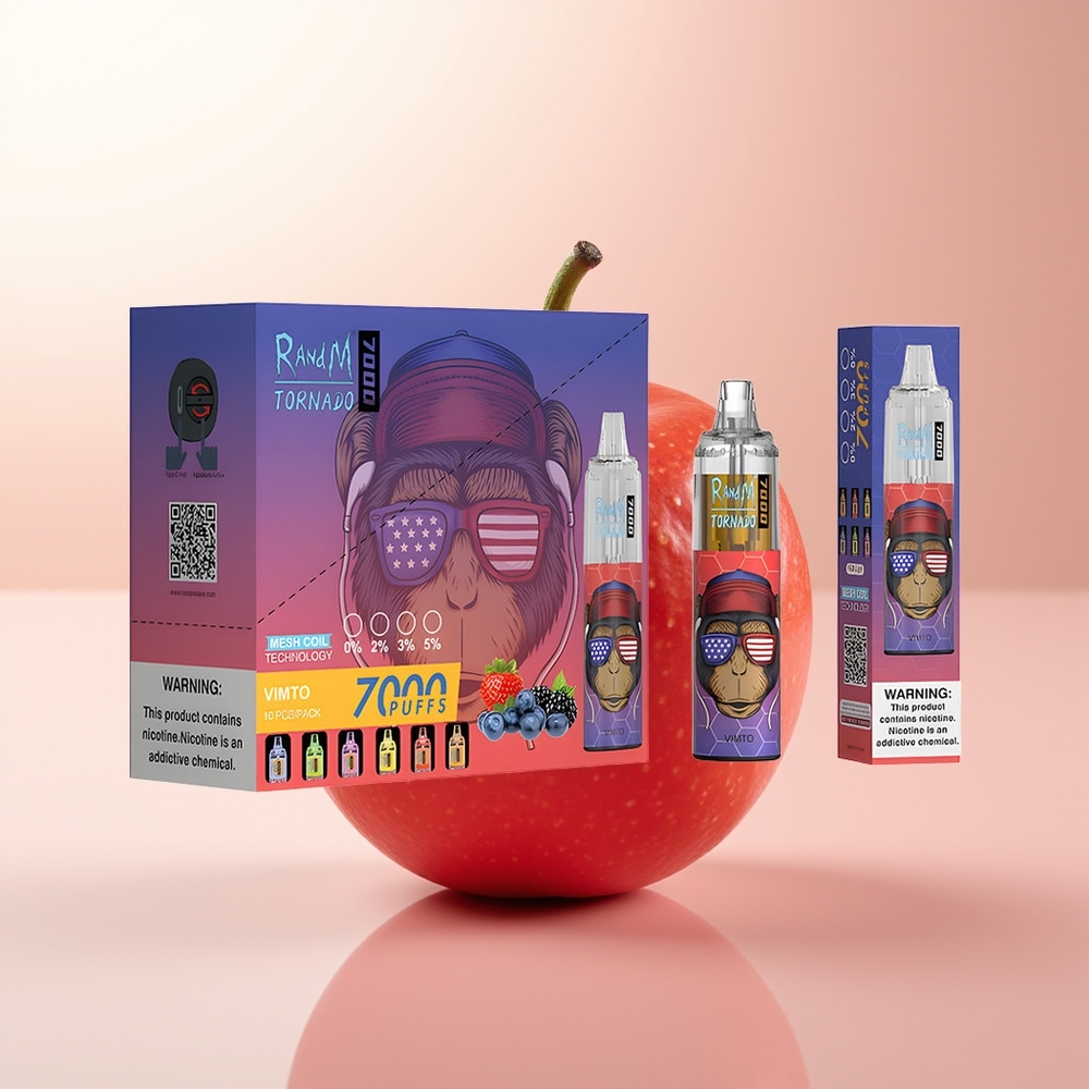 RandM Fumot Tornado 7000 Puffs Tornado de Vimto Ajustable de Malla con RGB
