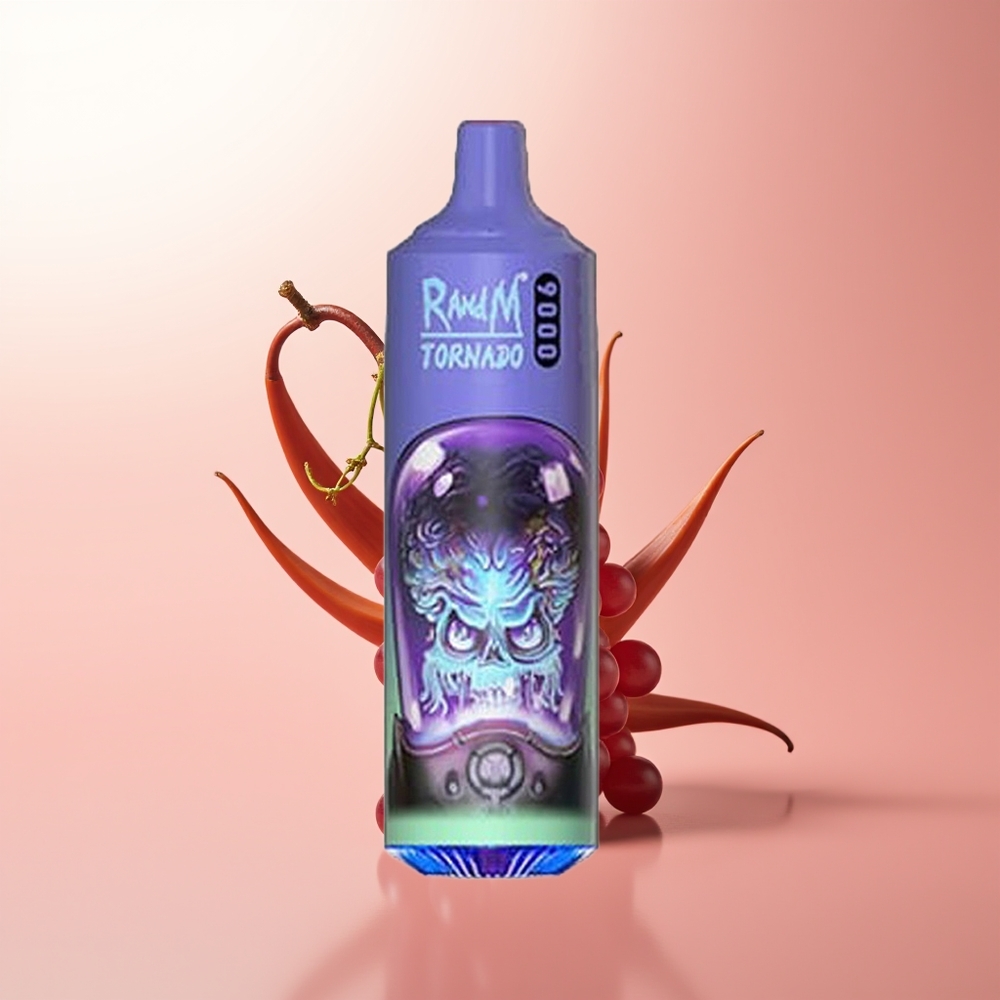RandM Fumot Tornado 9000 Puffs Aloe Uva con Pantalla RGB y Bobina de Malla