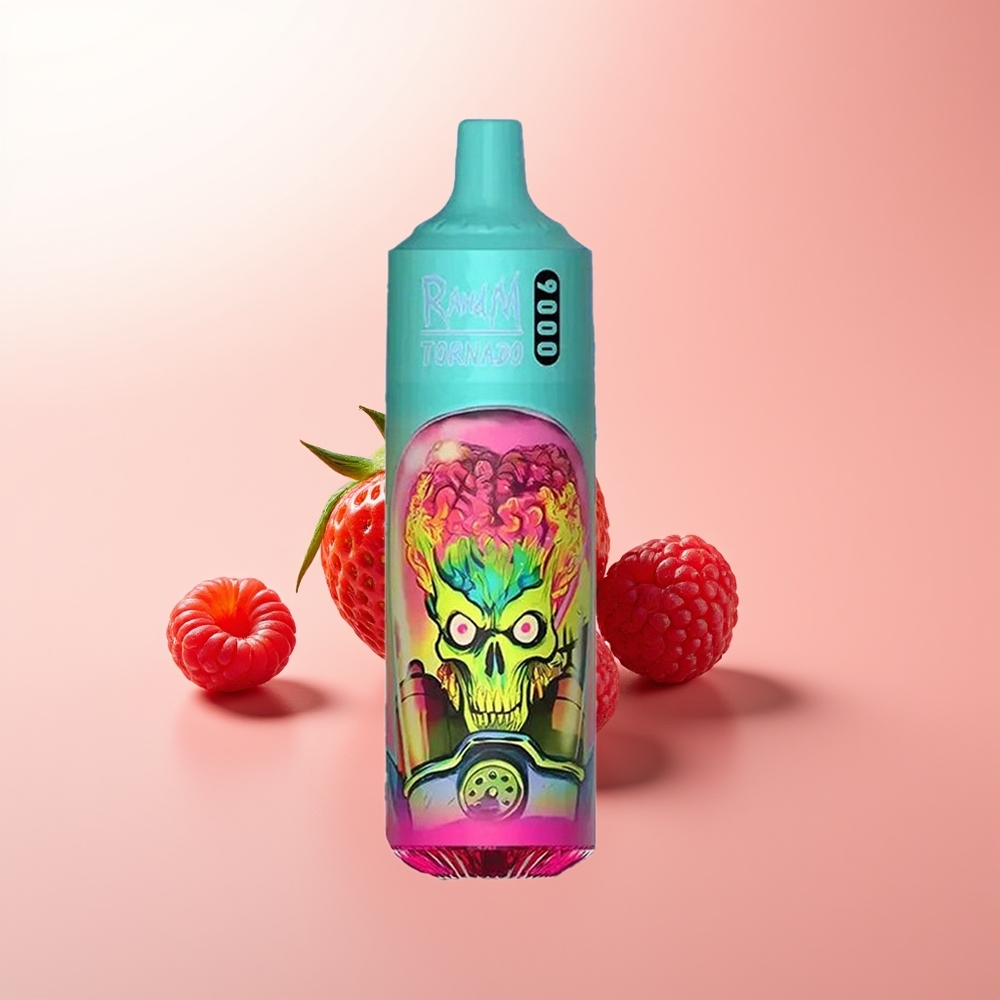 RandM Fumot Tornado 9000 Puffs Fresa Frambuesa con Pantalla RGB y Bobina Malla