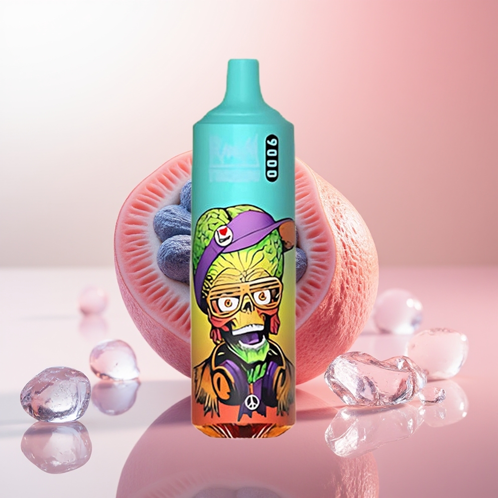 RandM Fumot Tornado 9000 Puffs Helado Azul Delicioso con 18 mL y Bobina de Malla