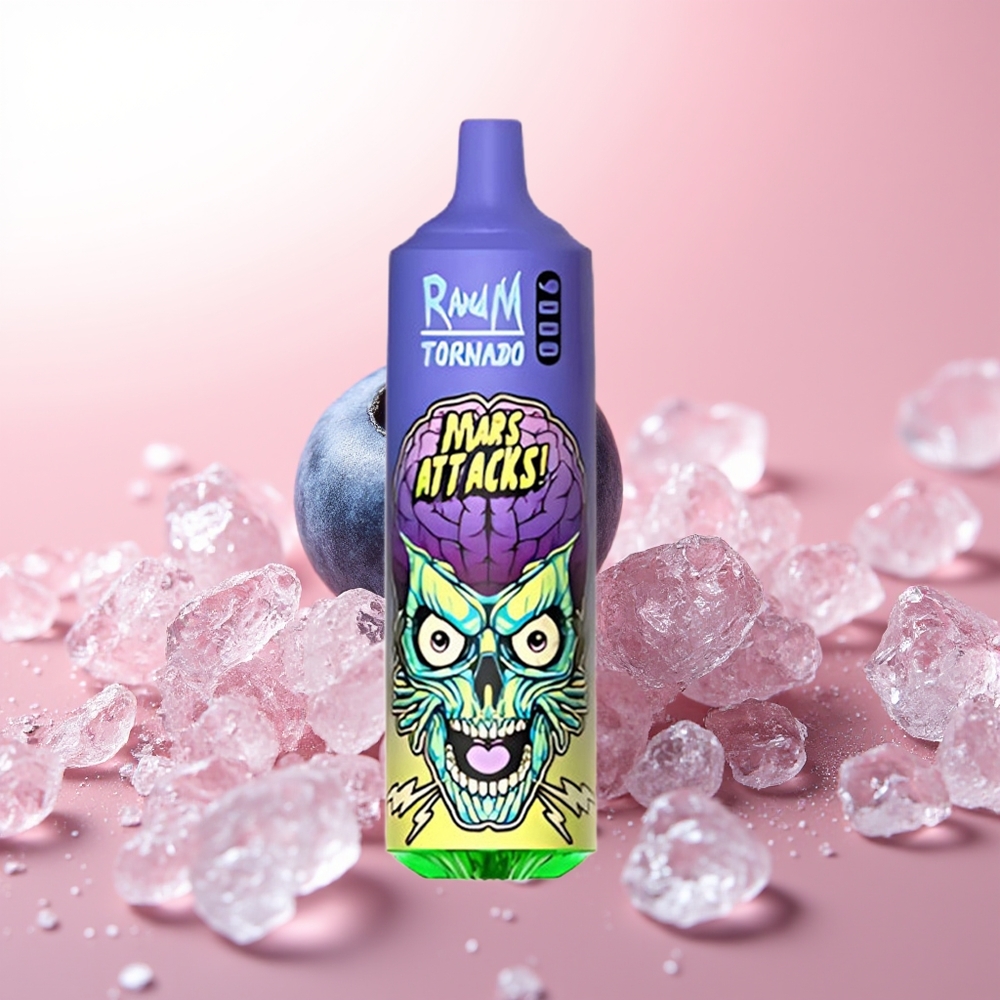 RandM Fumot Tornado 9000 Puffs Helado de Arándano con Malla y Pantalla RGB