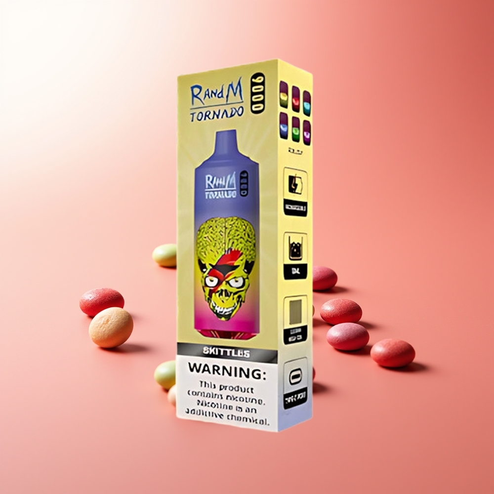 RandM Fumot Tornado 9000 Puffs Skittles Tornado 9000 Chispas y Pantalla RGB Elegante