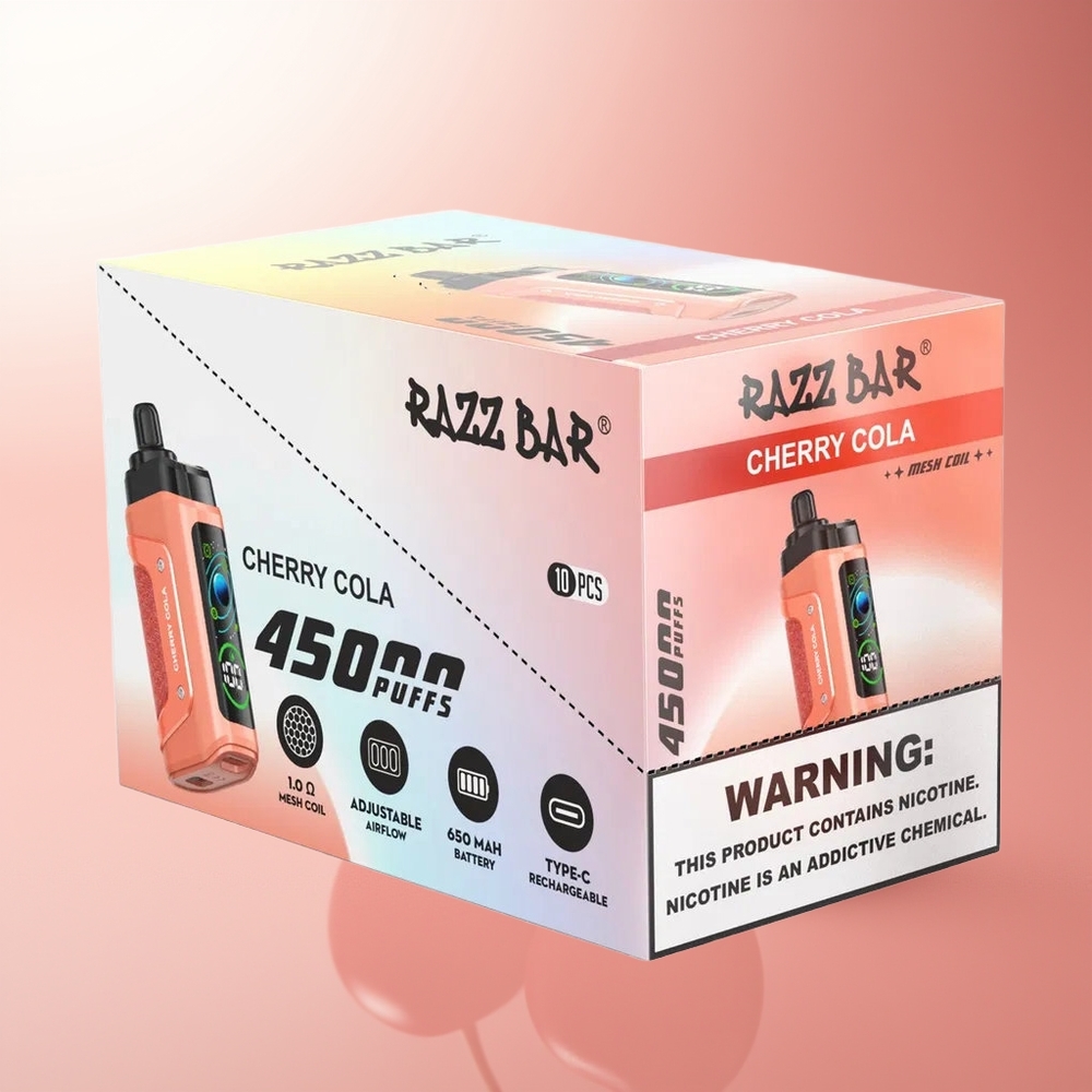 Razz Bar 45000 Puffs Colada Cereza Ajustable Tipo-C