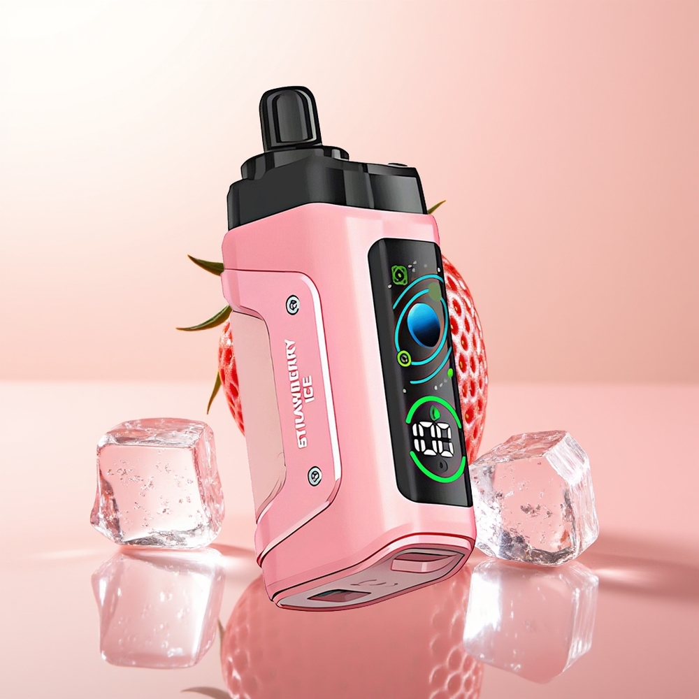 Razz Bar 45000 Puffs Fresa Helada con Coil de Malla 1.0 Ohm y Flujo de Aire Ajustable