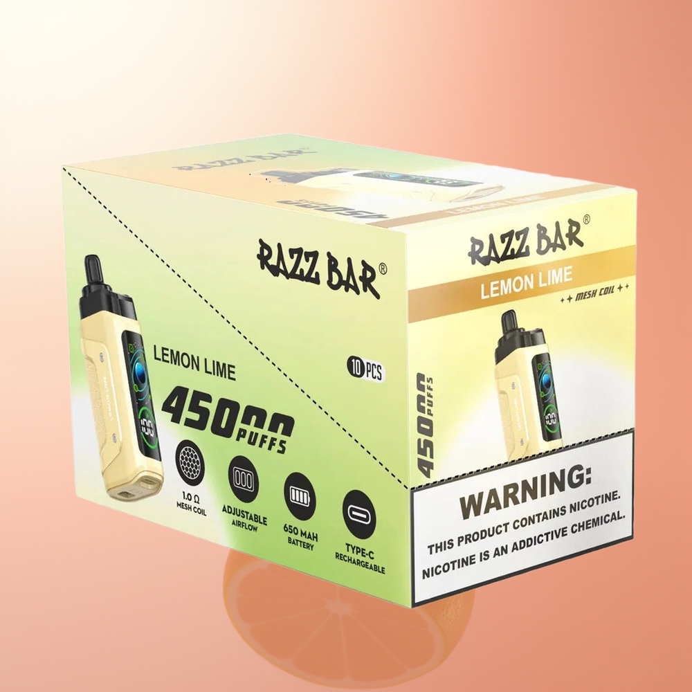 Razz Bar 45000 Puffs Limón Lima 1.0 Ohm Recargable