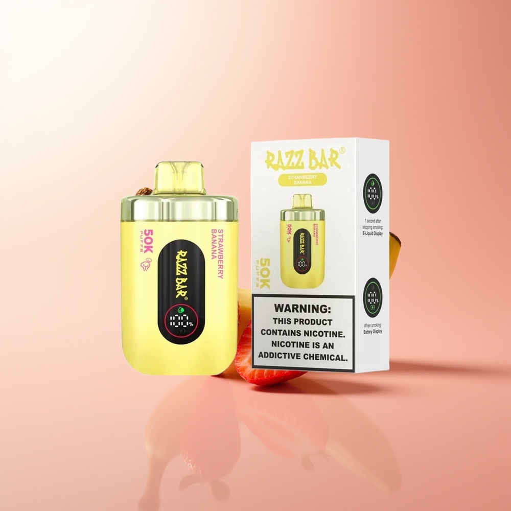 Razz Bar 50K Puffs Fresa Banana 1.0 Ohm Recargable