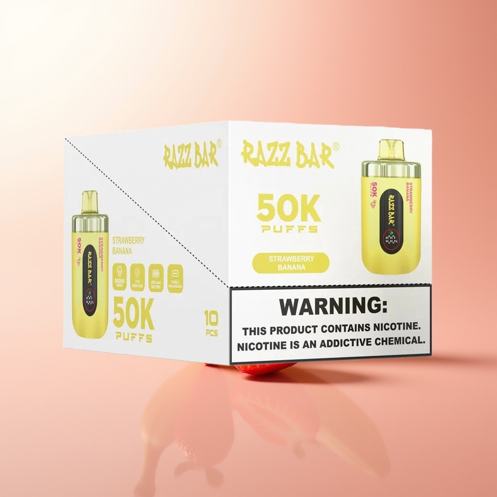 Razz Bar 50K Puffs Fresa Banana 1.0 Ohm Recargable