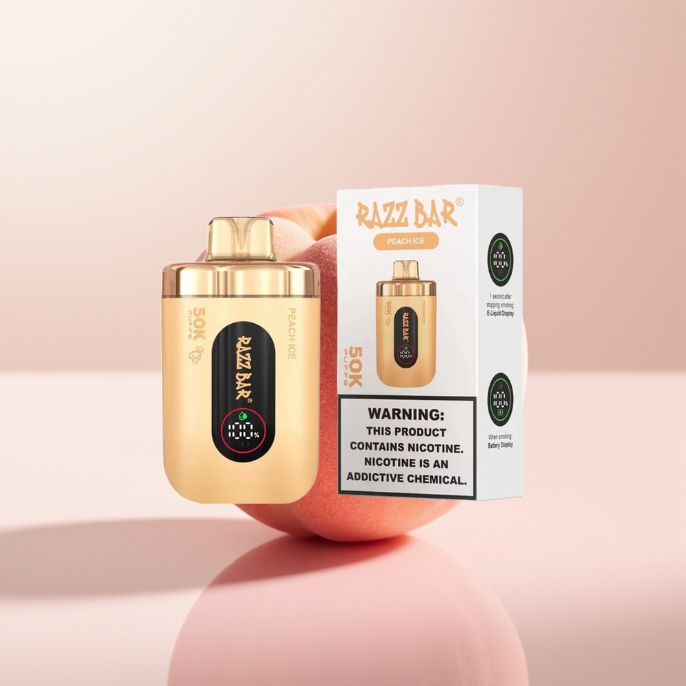 Razz Bar 50K Puffs Helado de Durazno con Malla de 1.0 Ohm y 2% de Nicotina