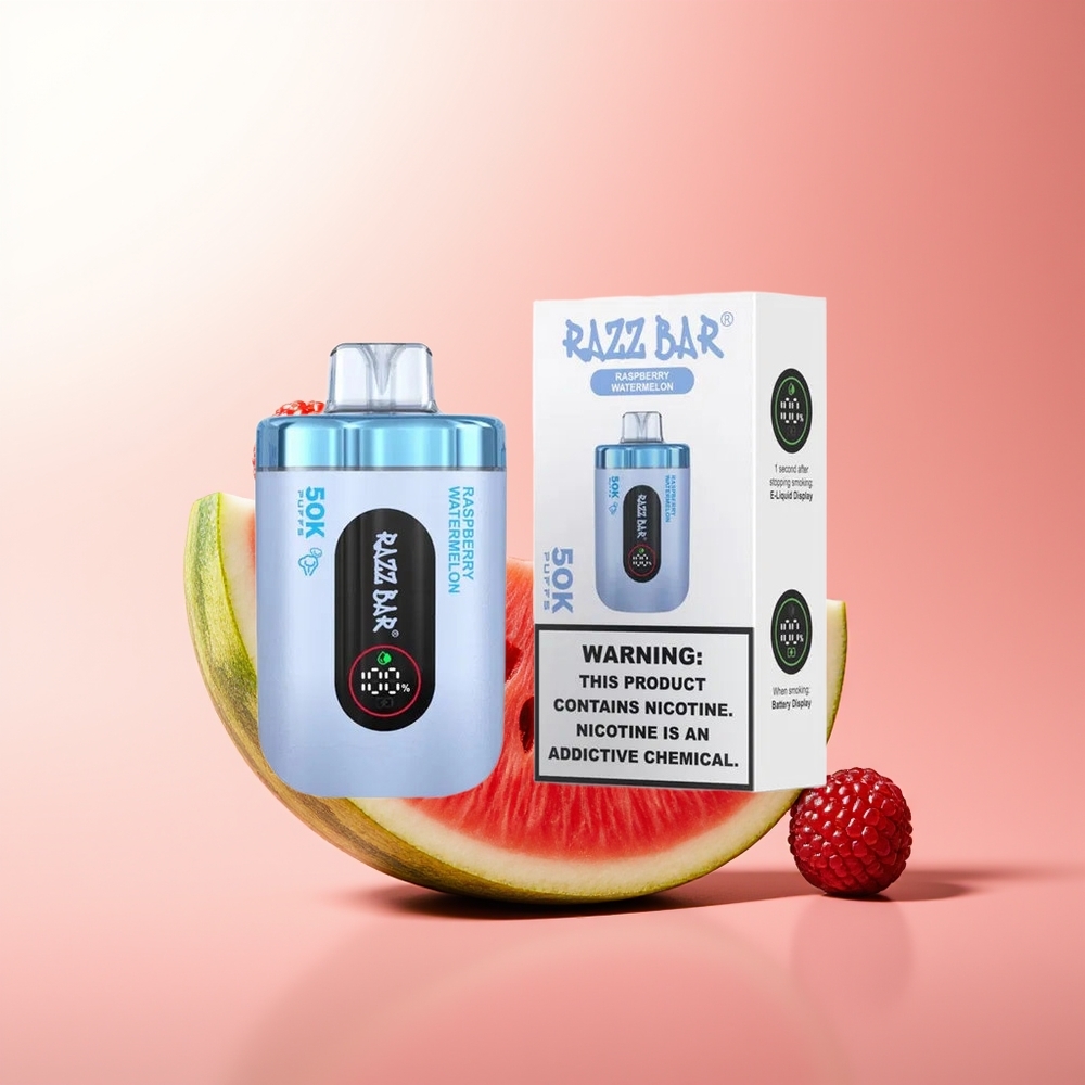 Razz Bar 50K Puffs Sandía Frambuesa Tipo-C 2% Nicotina