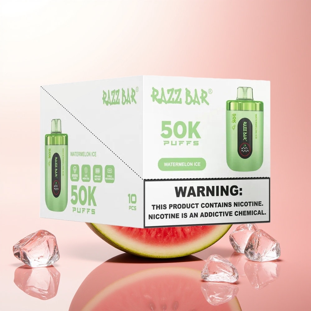 Razz Bar 50K Puffs Sandía Hielo Tipo-C 2% Nicotina