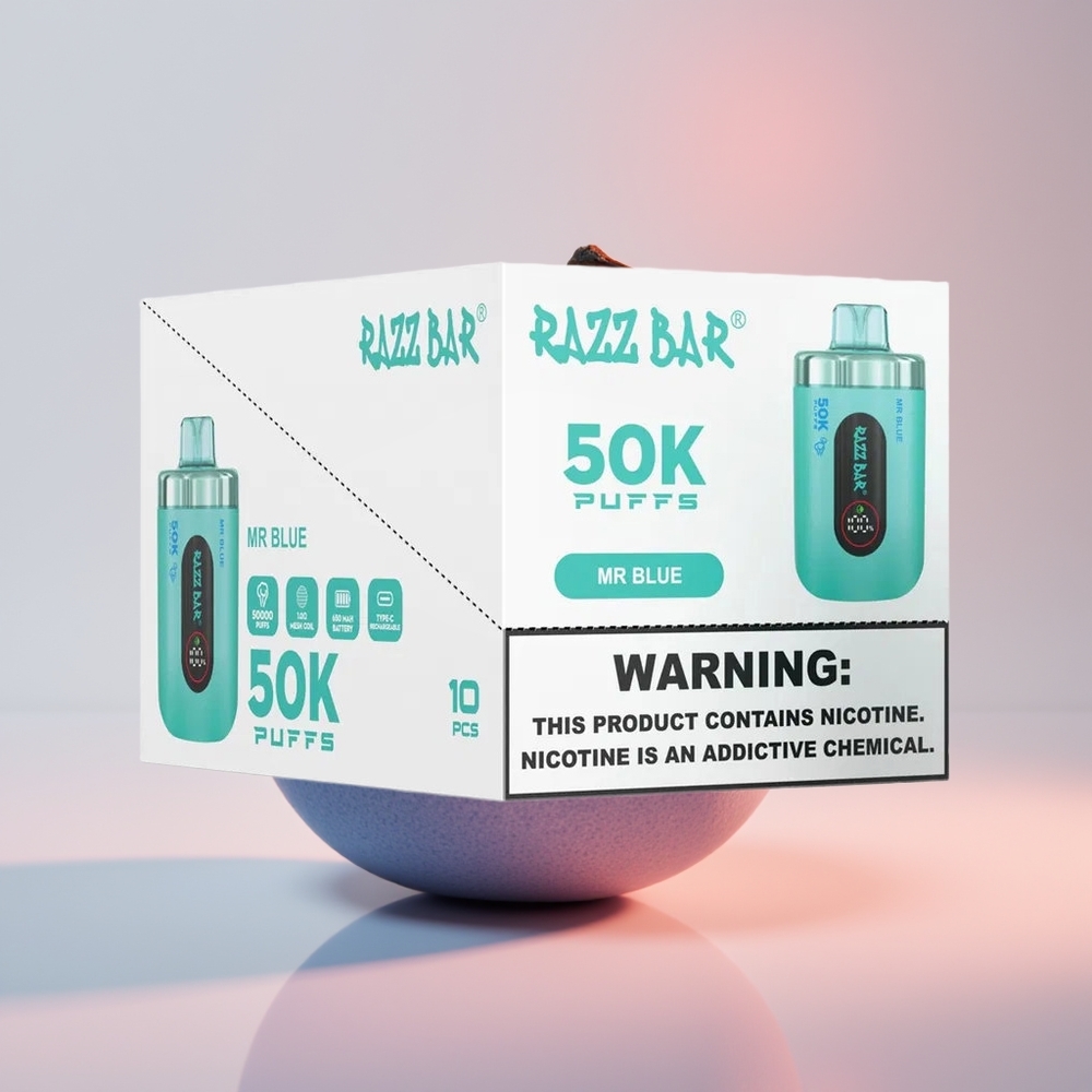 Razz Bar 50K Puffs Señor Azul Recargable Tipo-C 2% Nicotina