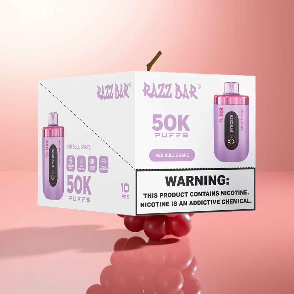 Razz Bar 50K Puffs Toronja Eléctrica Recargable 2%