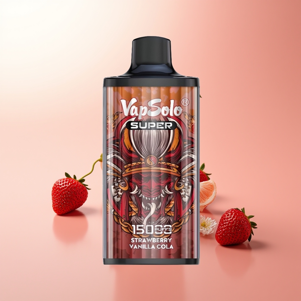Vapsolo Super 15000 Puffs Fresa Vainilla Cola con 40ml y Tipo-C