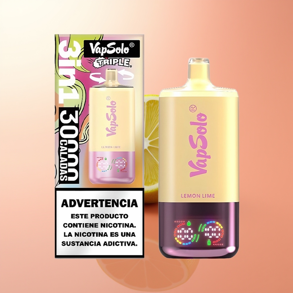 Vapsolo Triple 30000 Puffs Lima Limón Triple 40ml Tipo-C