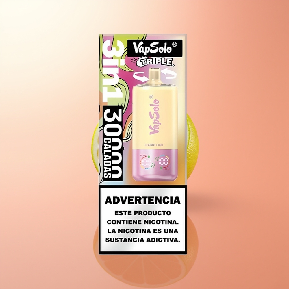 Vapsolo Triple 30000 Puffs Lima Limón Triple 40ml Tipo-C
