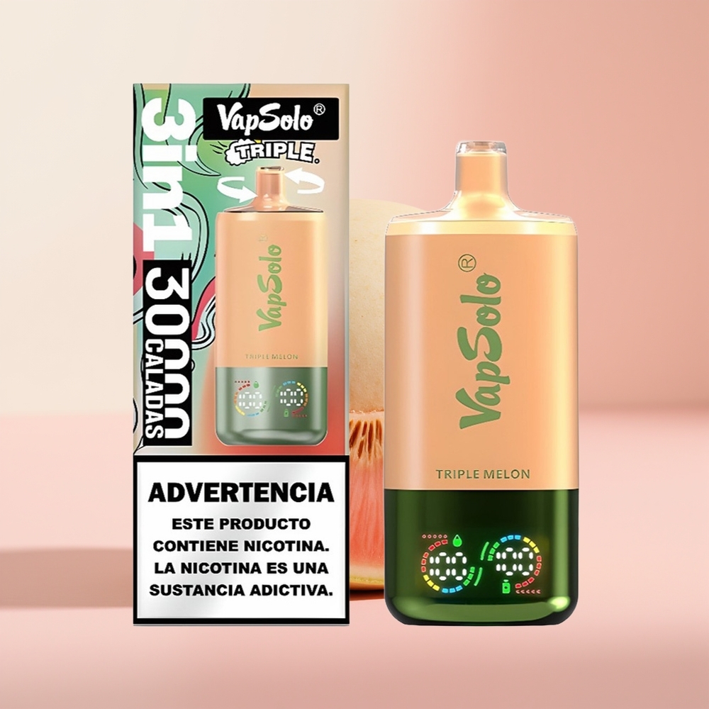 Vapsolo Triple 30000 Puffs Triple Melón 40ml Tipo-C