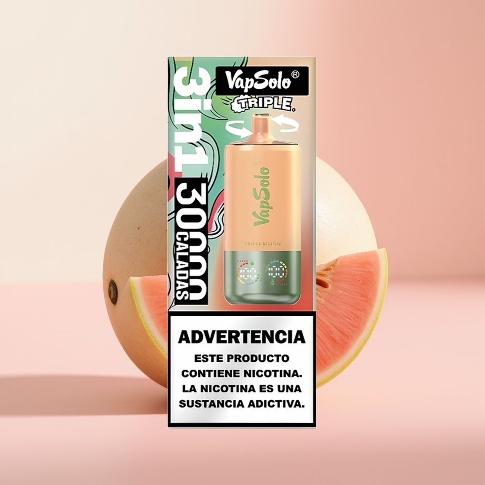 Vapsolo Triple 30000 Puffs Triple Melón 40ml Tipo-C