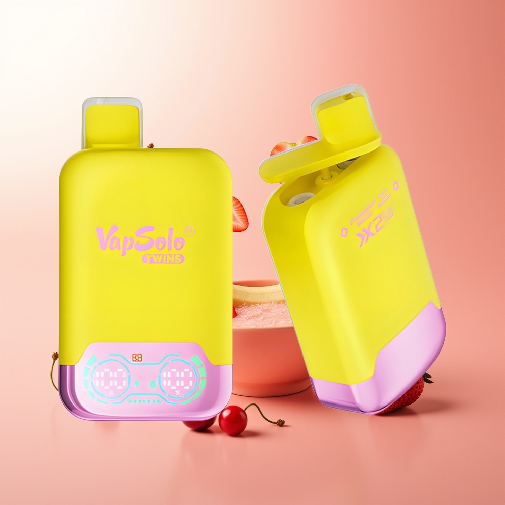 Vapsolo Twins 20000 Puffs Fresa Plátano & Cereza Efervescente con 40 ml y Tipo-C