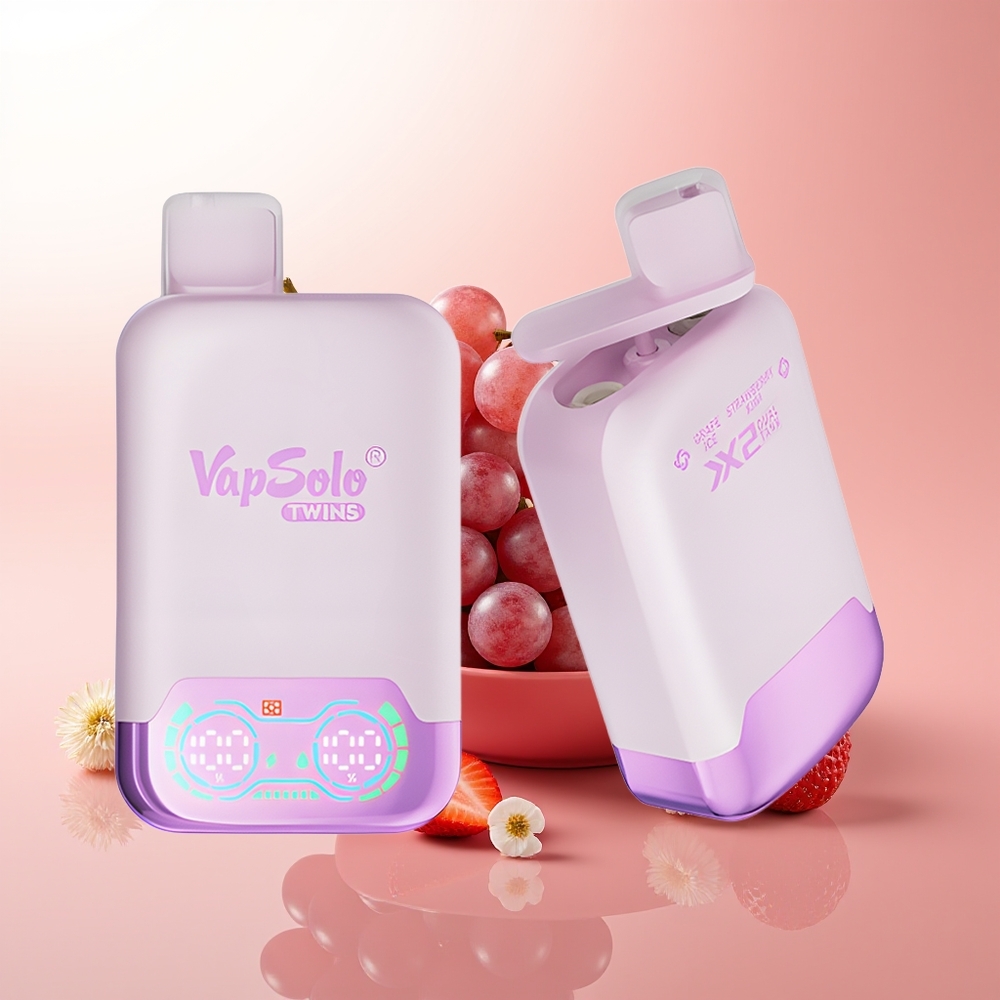 Vapsolo Twins 20000 Puffs Helado de Uva & Fresa Kiwi con 40ml y Tipo-C