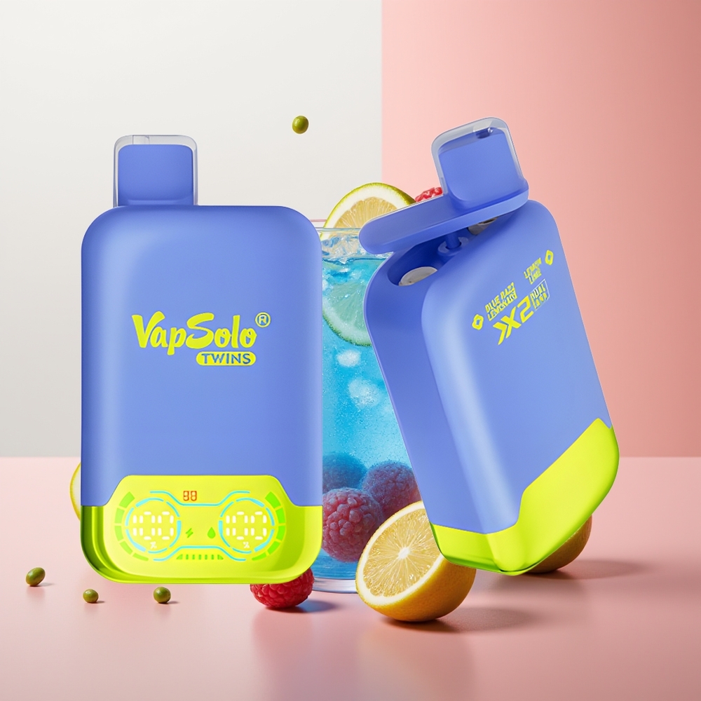 Vapsolo Twins 20000 Puffs Limón Lima & Azul Frambuesa Limonada Doble Tanque 40ml