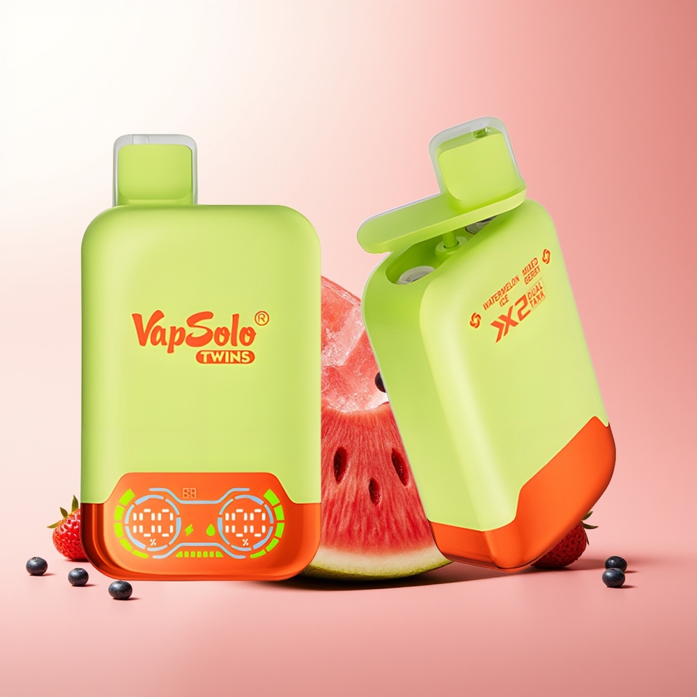 Vapsolo Twins 20000 Puffs Sandía Helada & Frutos Mixtos con 40 ml y Tipo-C