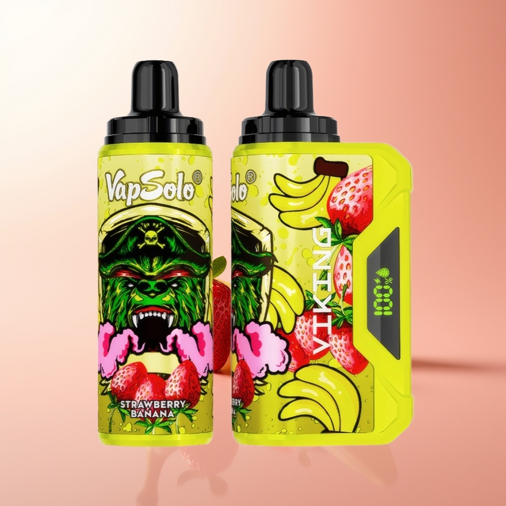 VapSolo VIKING 12000 Puffs Fresa y Plátano Tipo-C 22ml