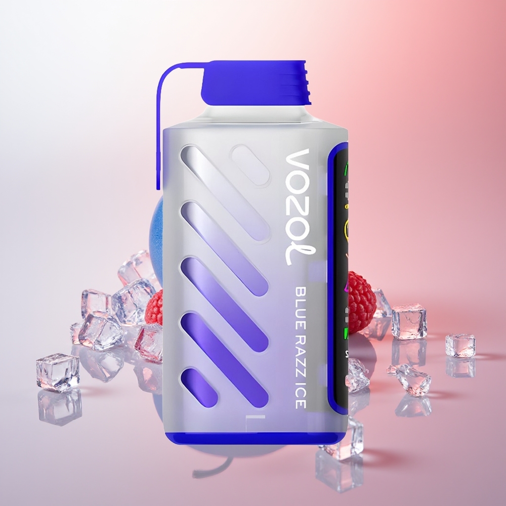 VOZOL Gear Power 20000 Puffs Azul Frambuesa Hielo con Pantalla Completa y Doble Malla