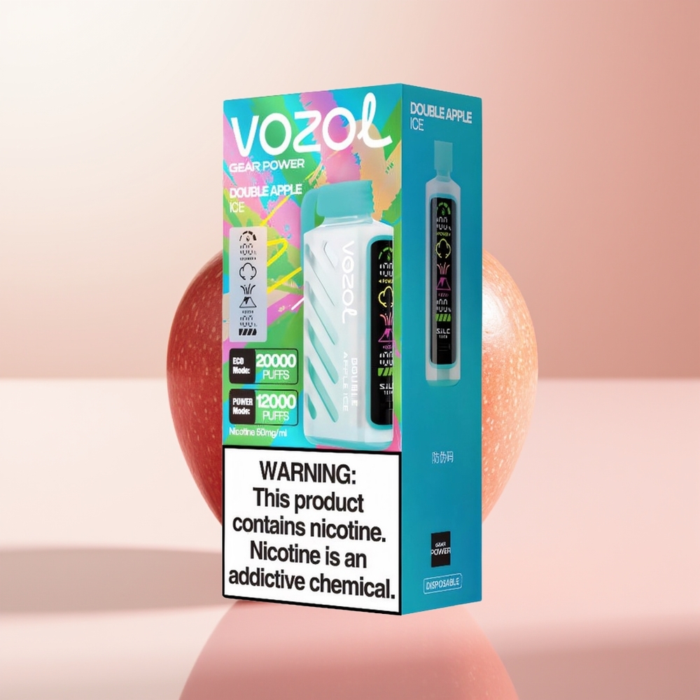 VOZOL Gear Power 20000 Puffs Doble Manzana Hielo con Dual Mesh Coil y 20mL
