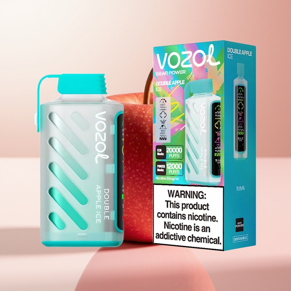 VOZOL Gear Power 20000 Puffs Doble Manzana Hielo con Dual Mesh Coil y 20mL