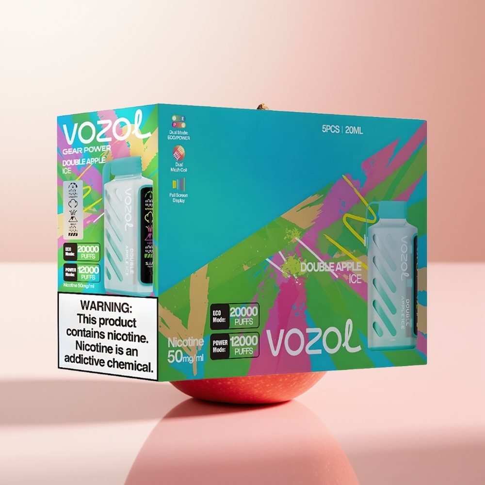 VOZOL Gear Power 20000 Puffs Doble Manzana Hielo con Dual Mesh Coil y 20mL