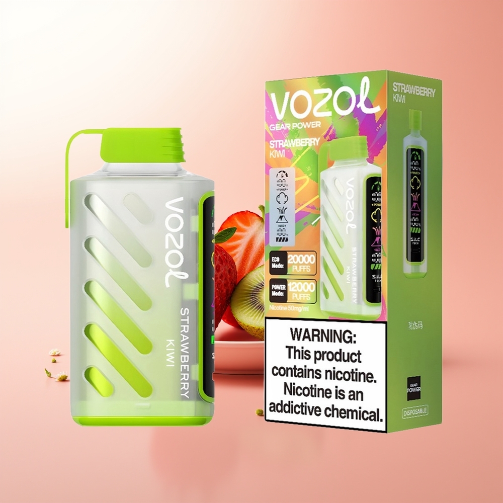 VOZOL Gear Power 20000 Puffs Fresa Kiwi con Pantalla Completa y Doble Malla