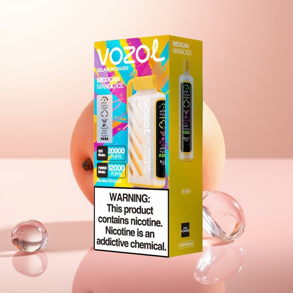 VOZOL Gear Power 20000 Puffs Helado de Mango Mexicano con Pantalla Completa y Doble Malla