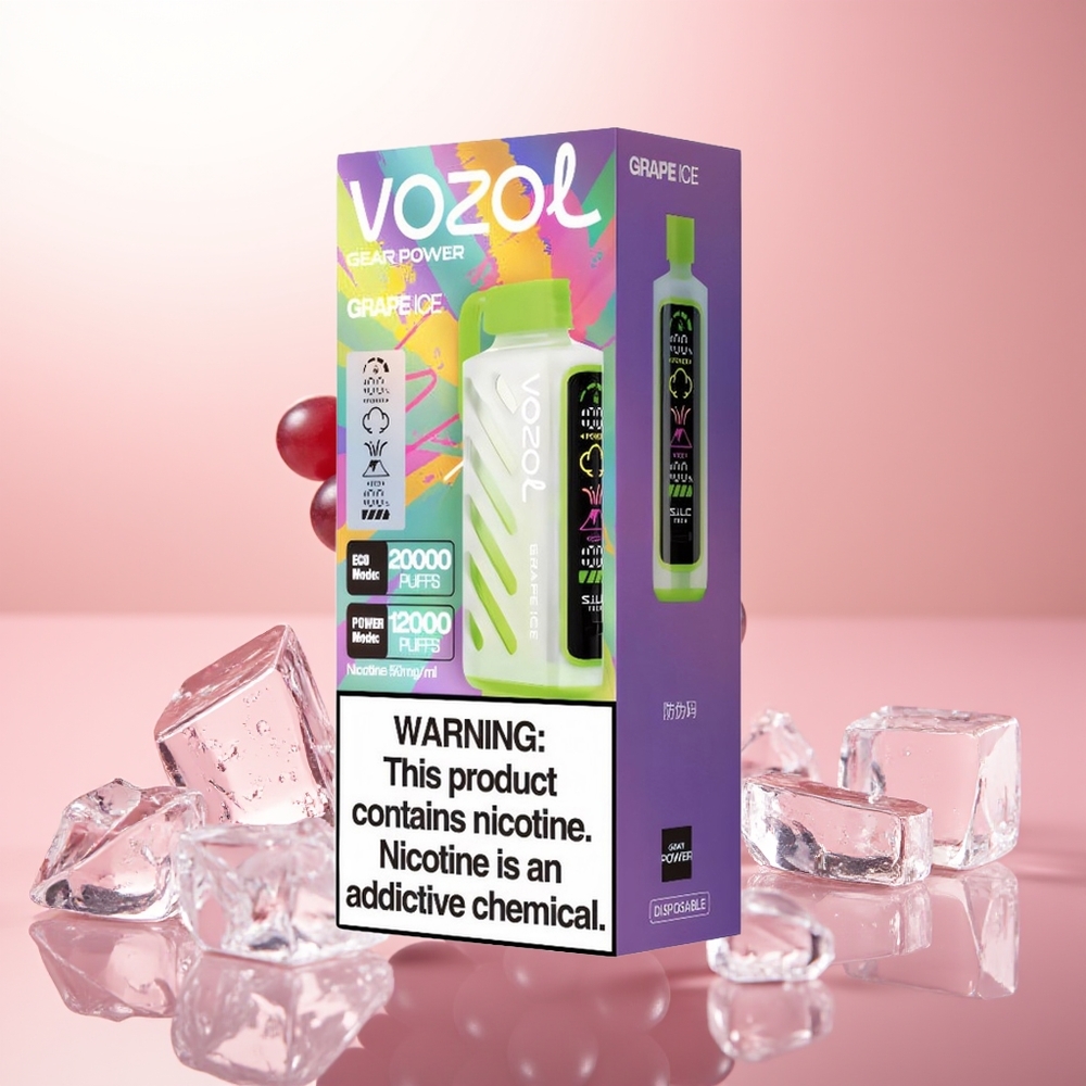 VOZOL Gear Power 20000 Puffs Helado de Uva con Doble Malla y Pantalla Completa