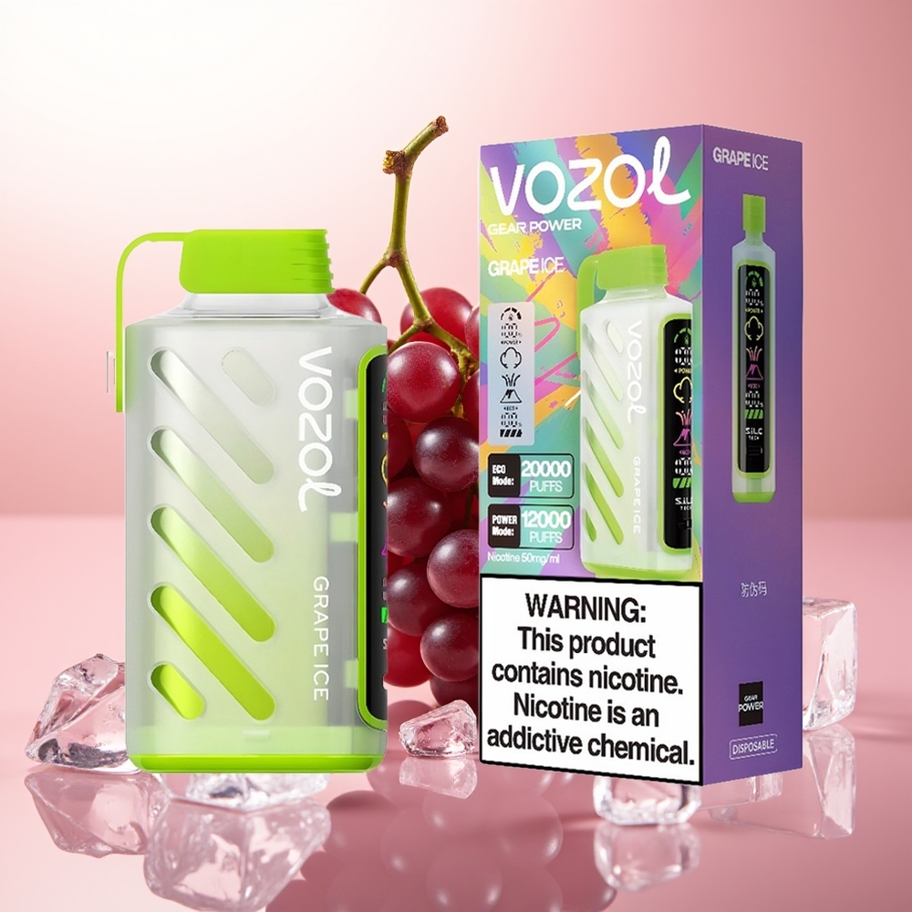 VOZOL Gear Power 20000 Puffs Helado de Uva con Doble Malla y Pantalla Completa
