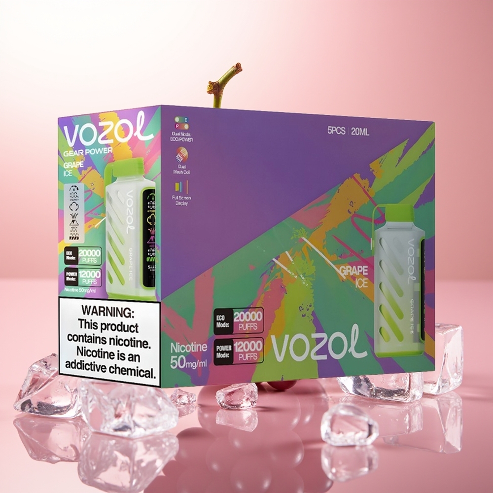 VOZOL Gear Power 20000 Puffs Helado de Uva con Doble Malla y Pantalla Completa