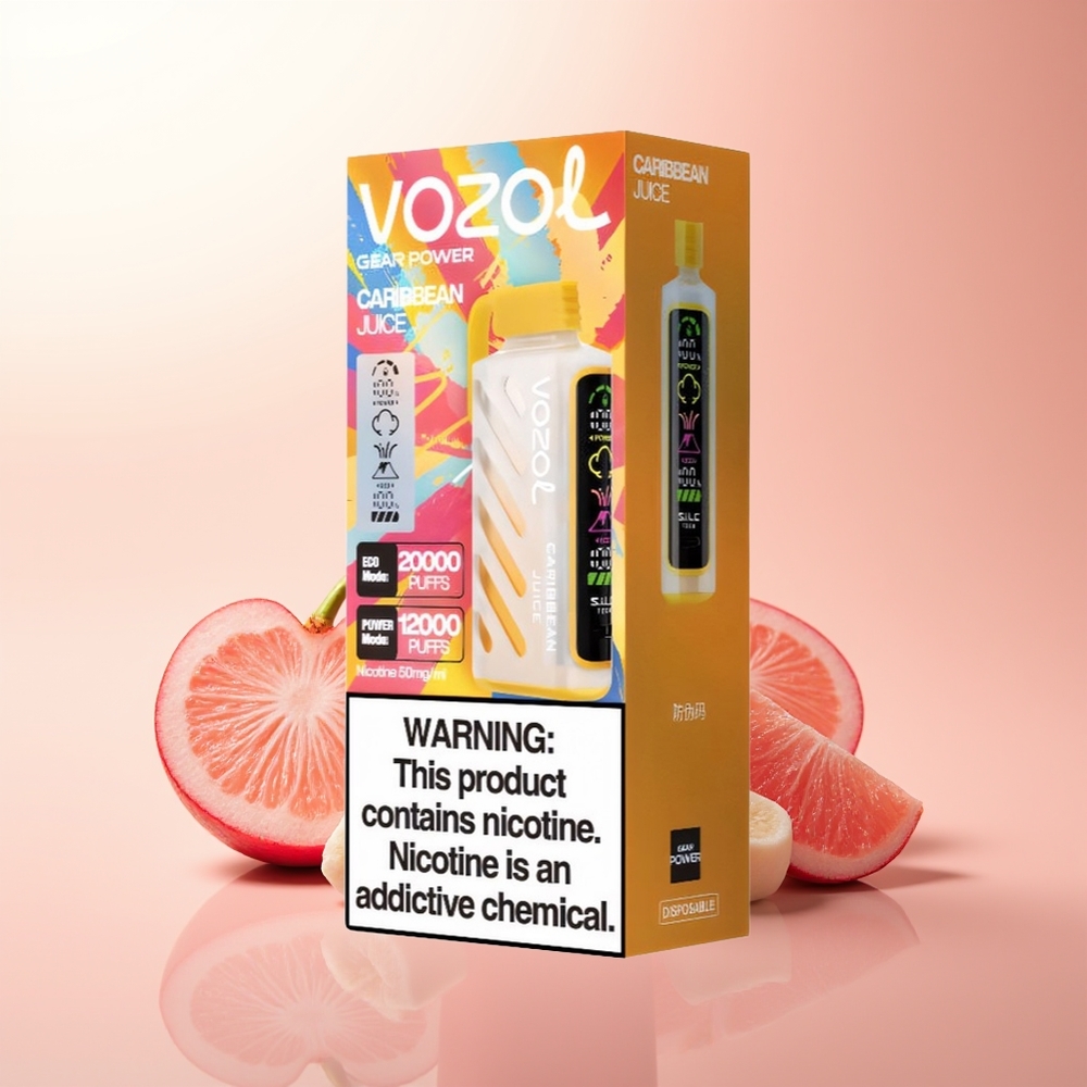 VOZOL Gear Power 20000 Puffs Jugo Caribeño con Tecnología S.i.L.C. y Pantalla Completa