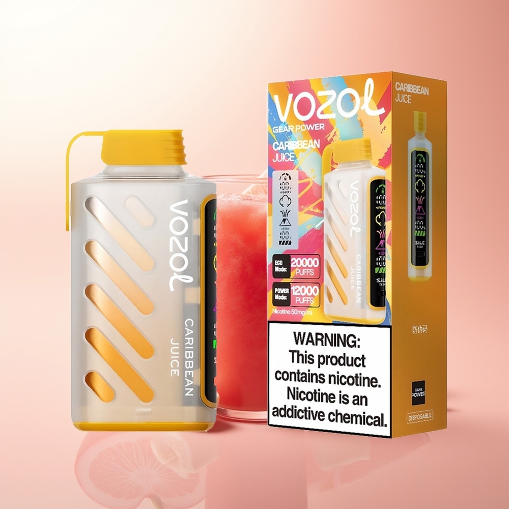 VOZOL Gear Power 20000 Puffs Jugo Caribeño con Tecnología S.i.L.C. y Pantalla Completa