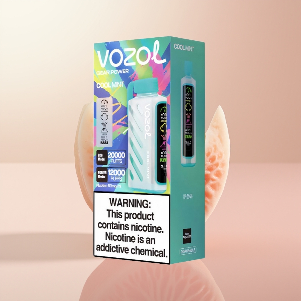 VOZOL Gear Power 20000 Puffs Menta Fresca con Tecnología S.i.L.C. y Doble Malla