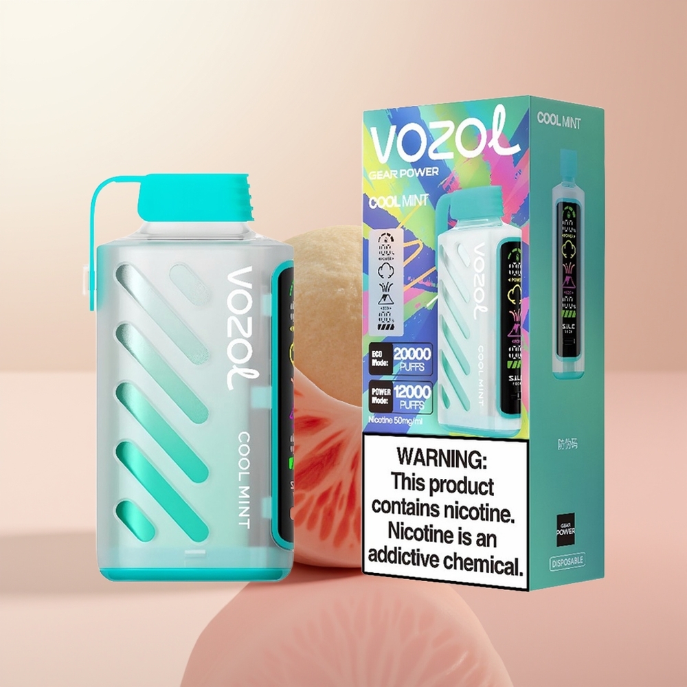 VOZOL Gear Power 20000 Puffs Menta Fresca con Tecnología S.i.L.C. y Doble Malla