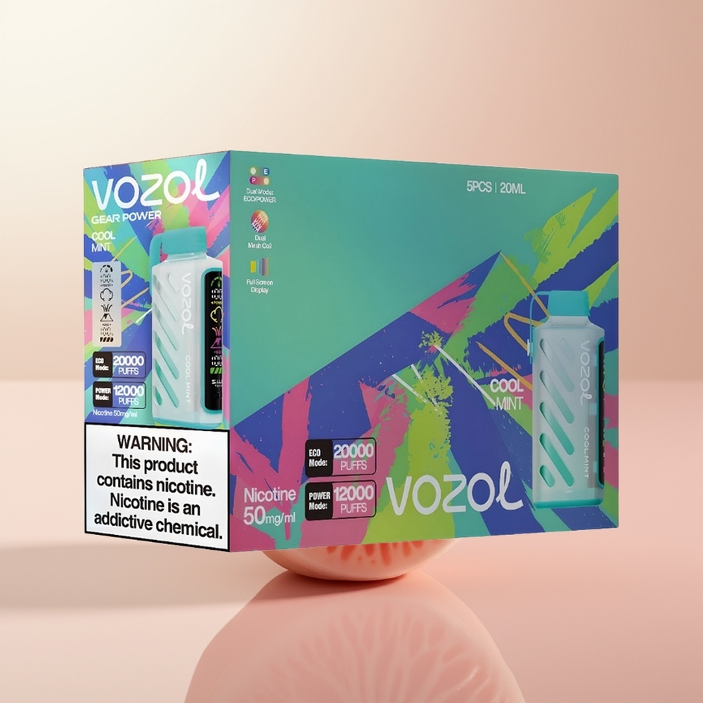 VOZOL Gear Power 20000 Puffs Menta Fresca con Tecnología S.i.L.C. y Doble Malla
