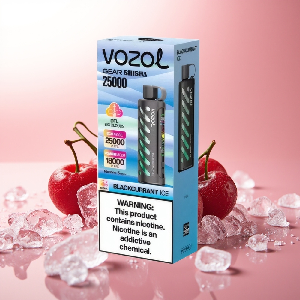 VOZOL Gear Shisha 25000 Puffs Helado de Grosella Negra con Dual Mesh y 5mg/ml