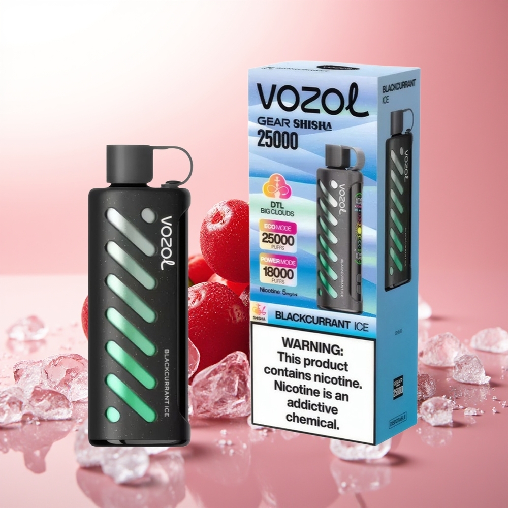 VOZOL Gear Shisha 25000 Puffs Helado de Grosella Negra con Dual Mesh y 5mg/ml