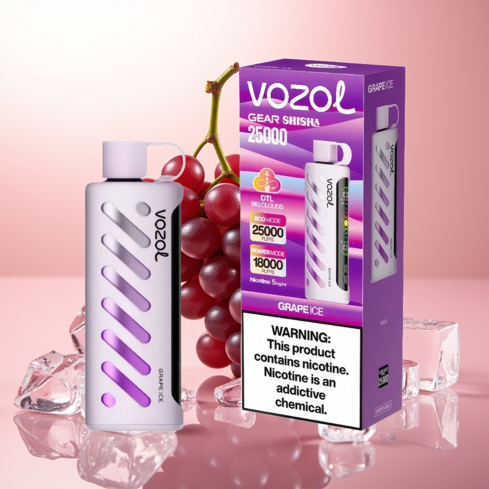 VOZOL Gear Shisha 25000 Puffs Helado de Uva con Chip Inteligente y Doble Malla